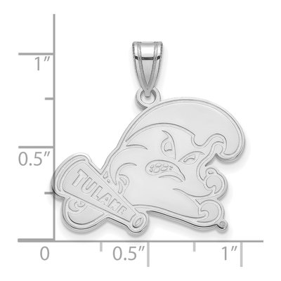 Tulane University 10K White Gold Large Pendant – view 2