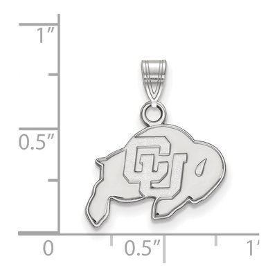University of Colorado 10K White Gold Small Buffaloes Pendant – view 2