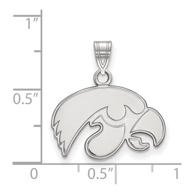 University of Iowa 10K White Gold Hawk Small Pendant – view 2