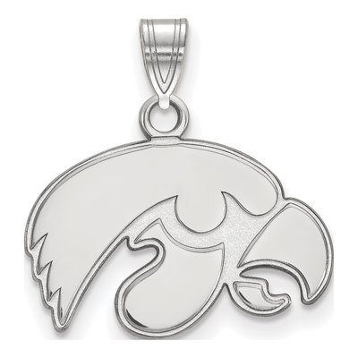 University of Iowa 10K White Gold Hawk Small Pendant