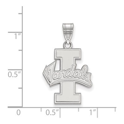 University of Idaho 10K White Gold Vandals Large Pendant – view 2
