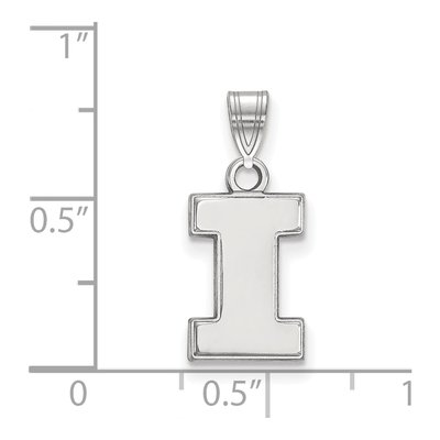 University of Illinois 10K White Gold Small Letter I Pendant – view 2