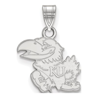 University of Kansas 10K White Gold Jayhawk Small Pendant