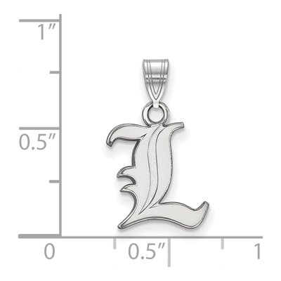 University of Louisville 10K White Gold Small Letter L Pendant – view 2