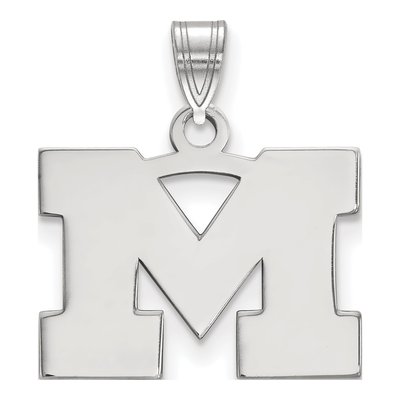 University of Michigan 10K White Gold Small Letter M Pendant