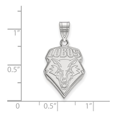 University of New Mexico 10K White Gold Lobos Large Pendant – view 2