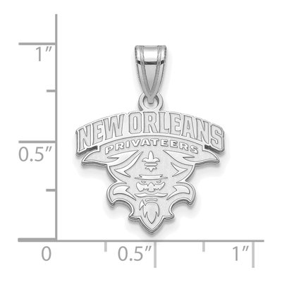 University of New Orleans 10K White Gold U-N-O Medium Pendant – view 2