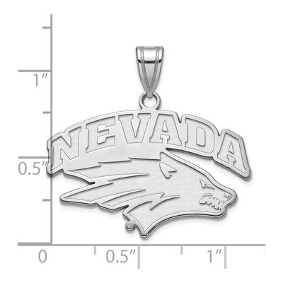 University of Nevada 10K White Gold Reno Large Pendant – view 2