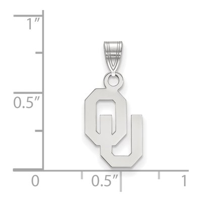 University of Oklahoma 10K White Gold O-U Small Pendant – view 2