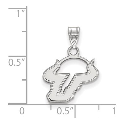 University of South Florida 10K White Gold Bull Small Pendant – view 2