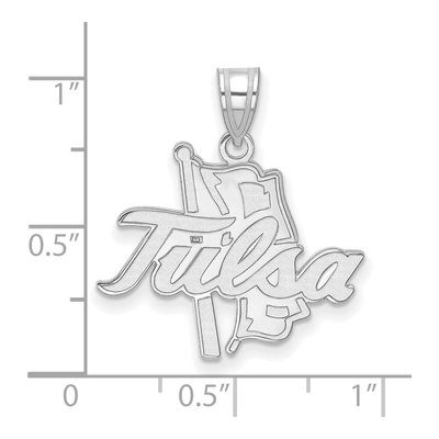 University of Tulsa 10K White Gold Large Pendant – view 3