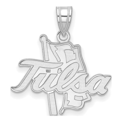University of Tulsa 10K White Gold Large Pendant