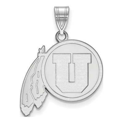 University of Utah 10K White Gold Large Pendant