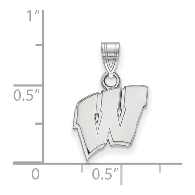 University of Wisconsin 10K White Gold Small Letter W Pendant – view 2