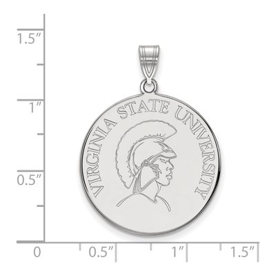 Virginia State University 10K White Gold Extra Large XL Disc Pendant – view 2