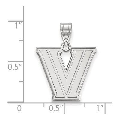 Villanova University 10K White Gold Medium Letter V Pendant – view 2