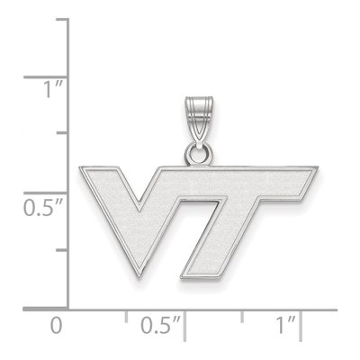 Virginia Tech 10K White Gold V-T Small Pendant – view 2