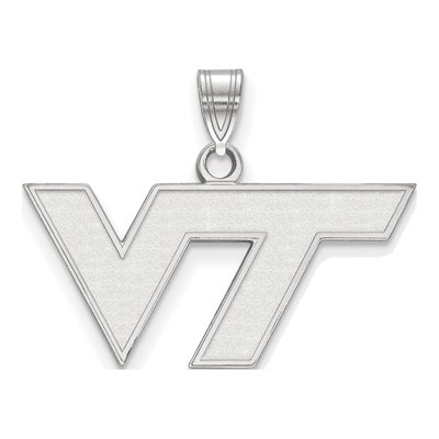 Virginia Tech 10K White Gold V-T Small Pendant