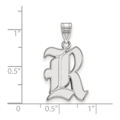 Rice University 10K White Gold Large Letter R Pendant – view 2
