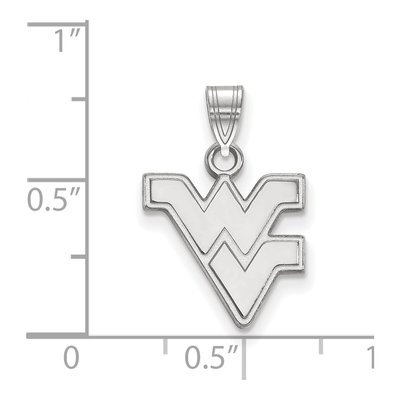 West Virginia University 10K White Gold Small W-V Pendant – view 2