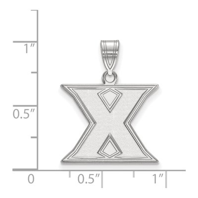 Xavier University 10K White Gold Medium Letter X Pendant – view 2
