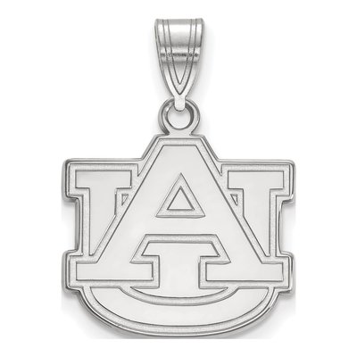 Auburn University 10K White Gold A-U Medium Pendant