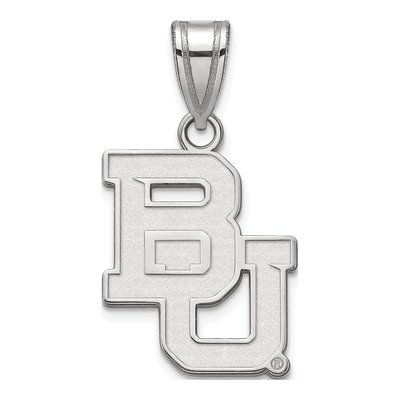 Baylor University 10K White Gold Bears Medium Pendant