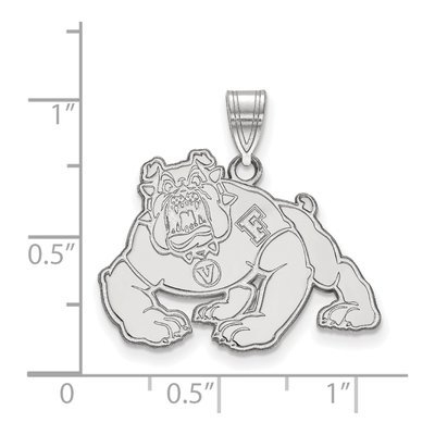 California State University Fresno 10K White Gold Bulldog Large Pendant – view 2