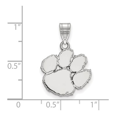 Clemson University 10K White Gold Tiger Paw Medium Pendant – view 2