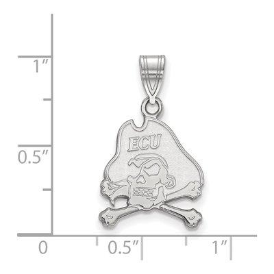 East Carolina University 10K White Gold Pirate Medium Pendant – view 2