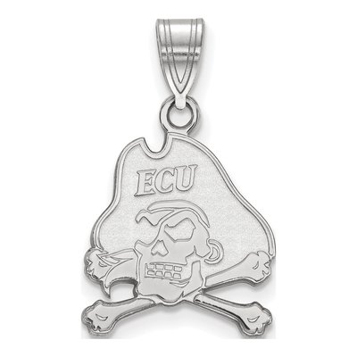 East Carolina University 10K White Gold Pirate Medium Pendant