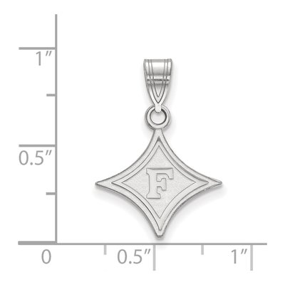 Furman University 10K White Gold Medium Pendant – view 2