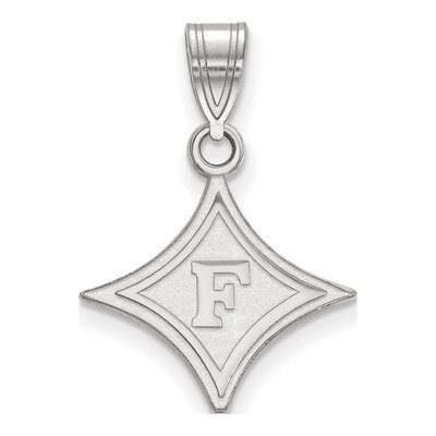 Furman University 10K White Gold Medium Pendant