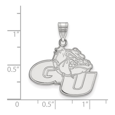 Gonzaga University 10K White Gold G-U Bulldog Large Pendant – view 2