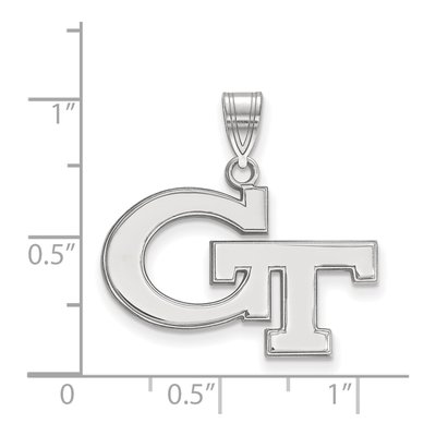 Georgia Institute of Technology 10K White Gold G-T Medium Pendant – view 2