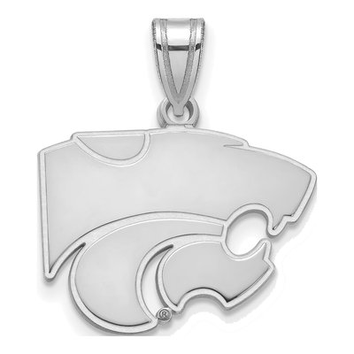 Kansas State University 10K White Gold Wildcat Medium Pendant