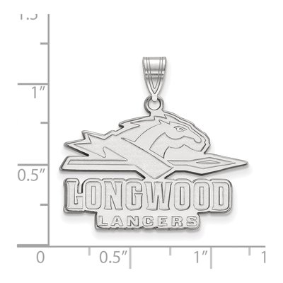 Longwood University 10K White Gold Lancers Large Pendant – view 2