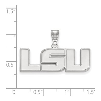 Louisiana State University 10K White Gold L-S-U Medium Pendant – view 2