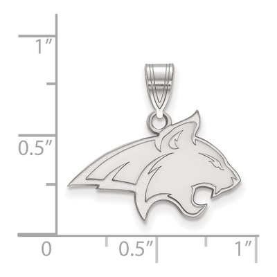 Montana State University 10K White Gold Bobcat Medium Pendant – view 2