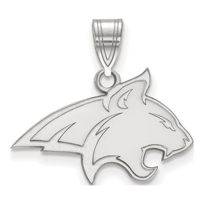 Montana State University 10K White Gold Bobcat Medium Pendant