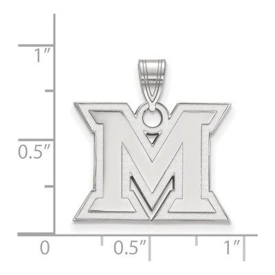 Miami University 10K White Gold Ohio Medium Letter M Pendant – view 2