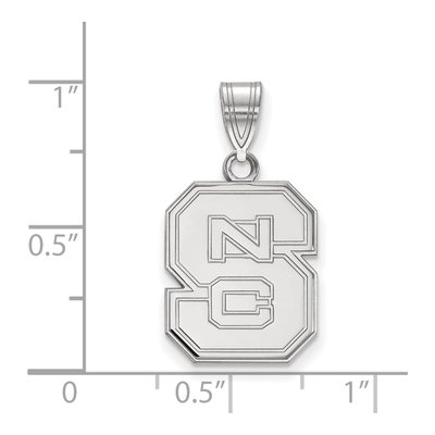 North Carolina State University 10K White Gold N-C-S Medium Pendant – view 2