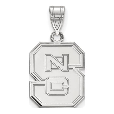 North Carolina State University 10K White Gold N-C-S Medium Pendant
