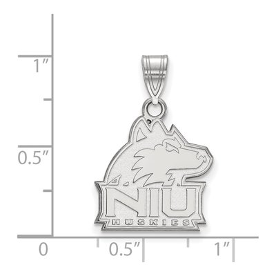 Northern Illinois University 10K White Gold N-I-U Huskies Medium Pendant – view 2