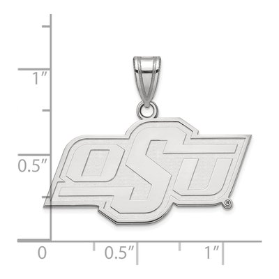 Oklahoma State University 10K White Gold O-S-U Medium Pendant – view 3
