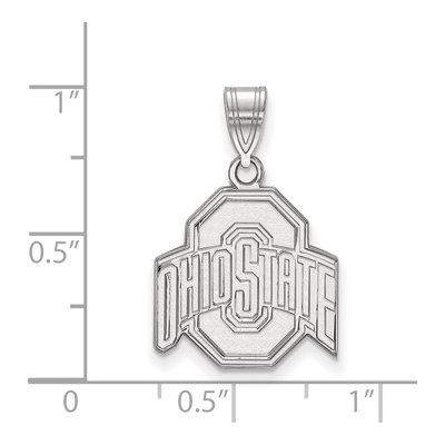 Ohio State University 10K White Gold Medium Pendant – view 2