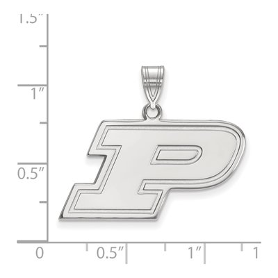 Purdue University 10K White Gold Medium Letter P Pendant – view 2