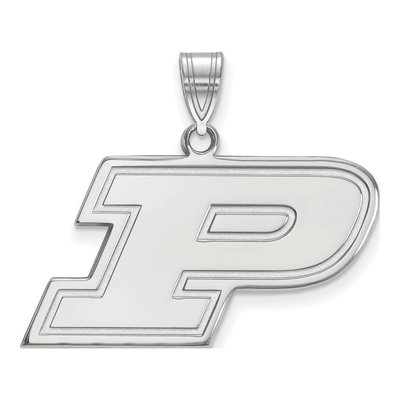 Purdue University 10K White Gold Medium Letter P Pendant