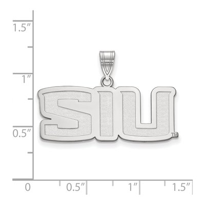 Southern Illinois University 10K White Gold S-I-U Medium Pendant – view 2