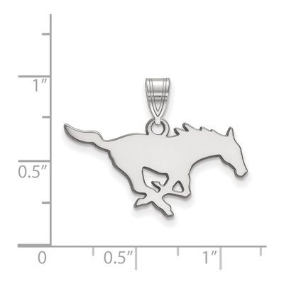 Southern Methodist University 10K White Gold Mustang Medium Pendant – view 2
